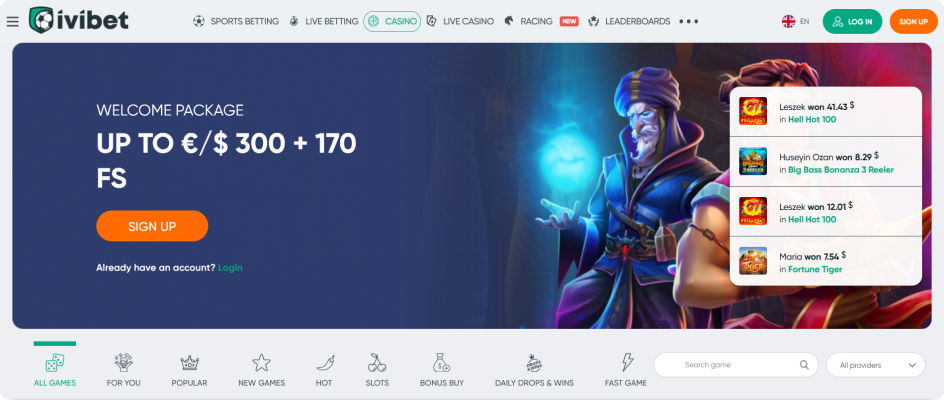 IviBet Bonuses for Casino